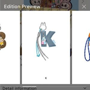 Authentic POP MART “K” pin for love pendant keychain